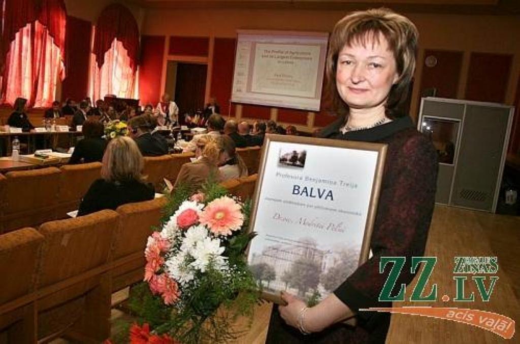 Ekonomikas zinātņu doktore un profesora Benjamiņa Treija piemiņas balvas laureāte Modrīte Pelše.
Autors: Agris Samcovs.