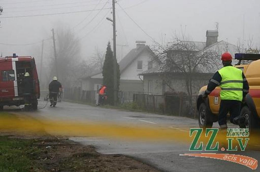 Mācības, kurās tika inscenēta gāzes noplūde, bet operatīvie dienesti imitēja nepieciešamās darbības tās seku likvidēšanai.  
Autors: Inga Karlinska.