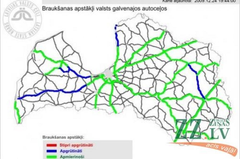 Braukšanas apstākļi uz Rīgas - Jelgavas šosejas nu jau apmierinoši.
Autors: no www.lvceli.lv