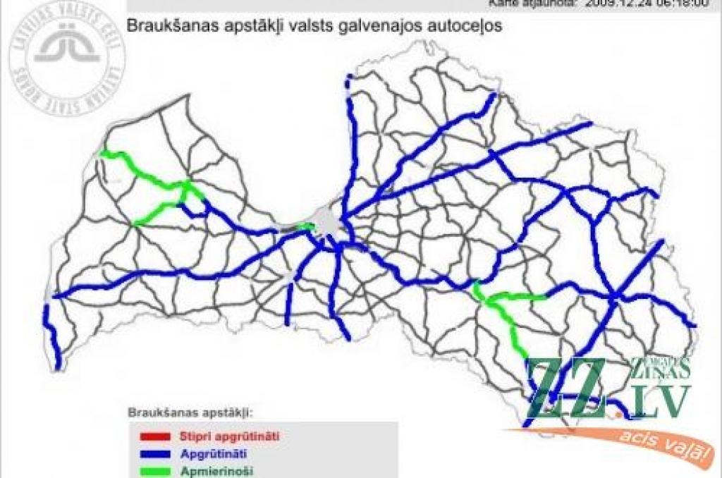 Braukšanas apstākļi ceturtdienas rītā apgrūtināti arī Zemgalē.
Autors: www.lvceli.lv