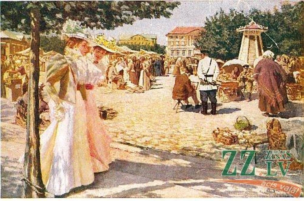 Johana Valtera gleznas «Tirgus Jelgavā» reprodukcija.
Autors: reprodukcija no raksta autora personīgā arhīva