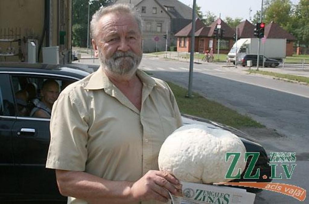 Gunārs Jumiķis rāda atrasto pūpēdi.
Autors: Gaitis Grūtups