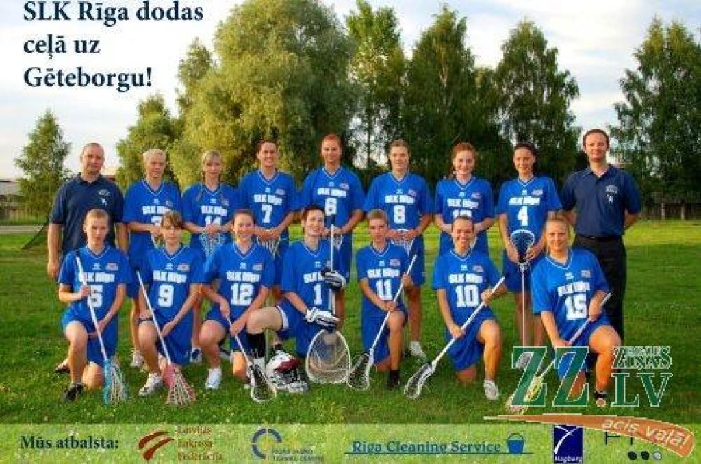 SLK «Rīga» komanda. Ar 6.numuru jelgavniece Arta Vēvere, ar 8. – Ilona Reķe, ar 14. – Evita Mārtiņa, ar 16. – Zane Jaundžeikare.
Autors: no www.llf.lv