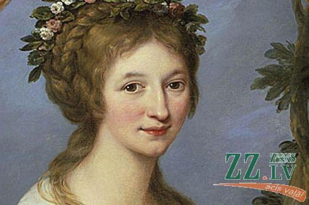 Fragments: Nezināma mākslinieka kopija vācu skolas pārstāves Angelikas Kaufmanes gleznotajam «Kurzemes hercogienes Annas Šarlotes Dorotejas Mēdemas portretam» (1785).
Autors: no Rundāles pils muzeja arhīva