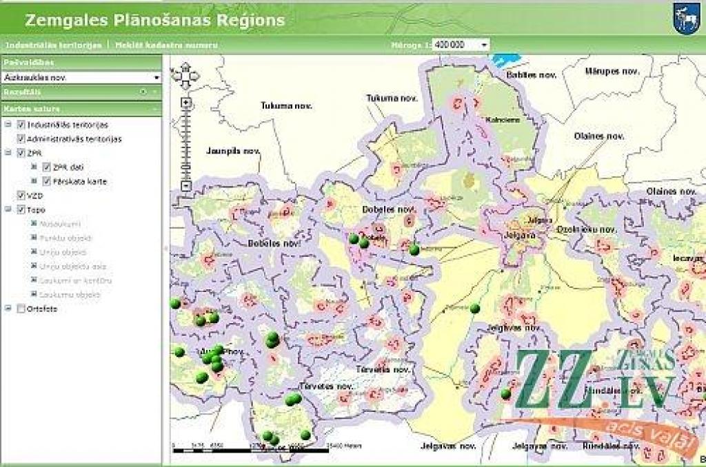 Autors: ekrānšāviņš no ZPR ģeoportāla