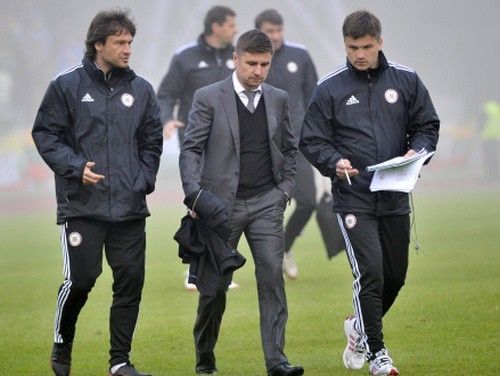 Jaunais «Jelgavas» galvenais treneris Vitālijs Astafjevs (no kreisās)
Autors: Romāns Kokšarovs, Sporta Avīze, f64