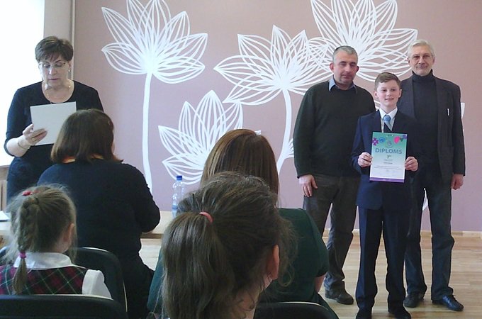 No Jelgavas novada pārstāvjiem I diplomu saņēma Vircavas vidusskolas 5.klases skolēns Artūrs Skuja.
Autors: Jelgavas novada pašvaldība