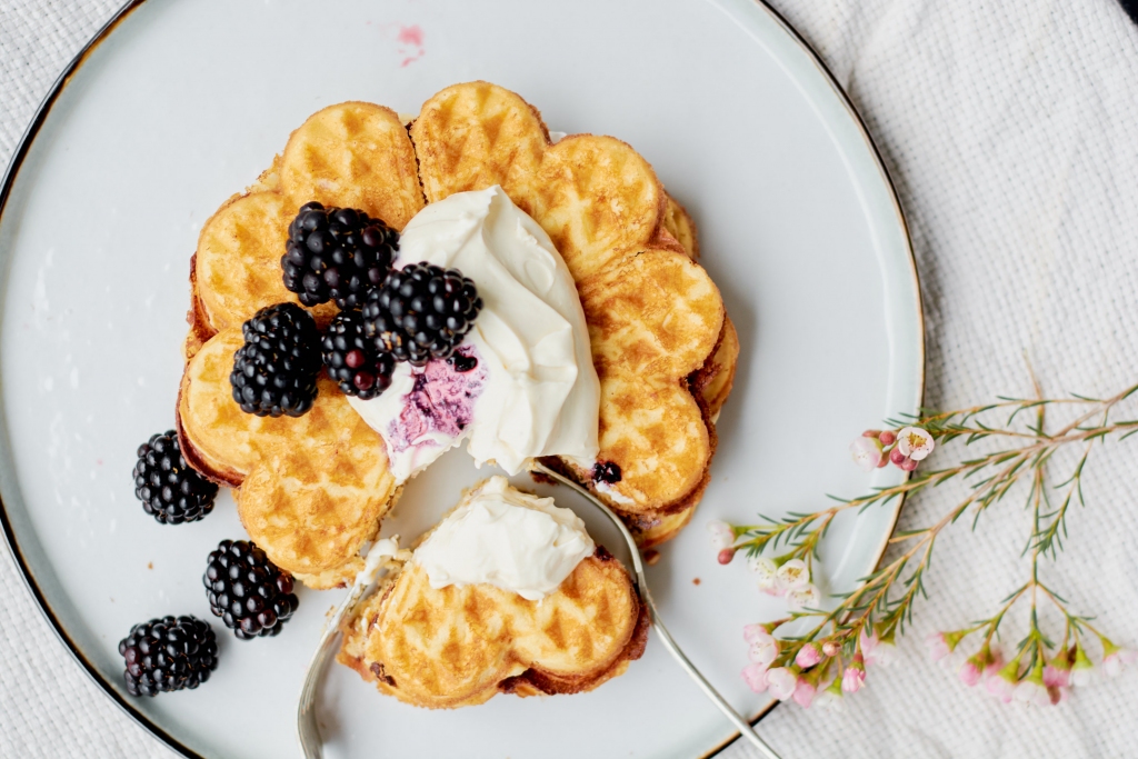 Auzu vafeles ar ogām