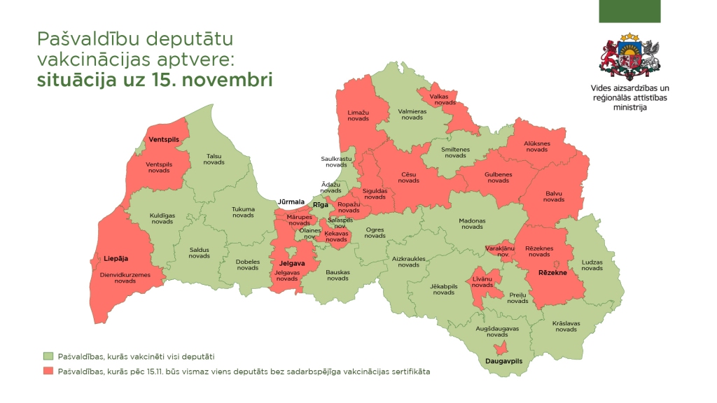 Pašvaldību deputātu vakcinācijas aptvere
