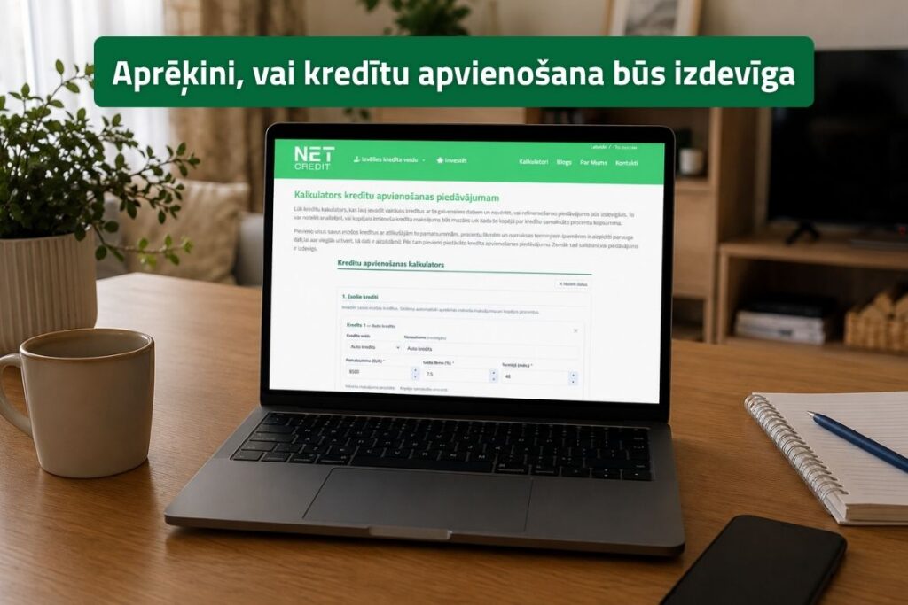 Kreditu apvienosana kalkulators Netcredit.lv